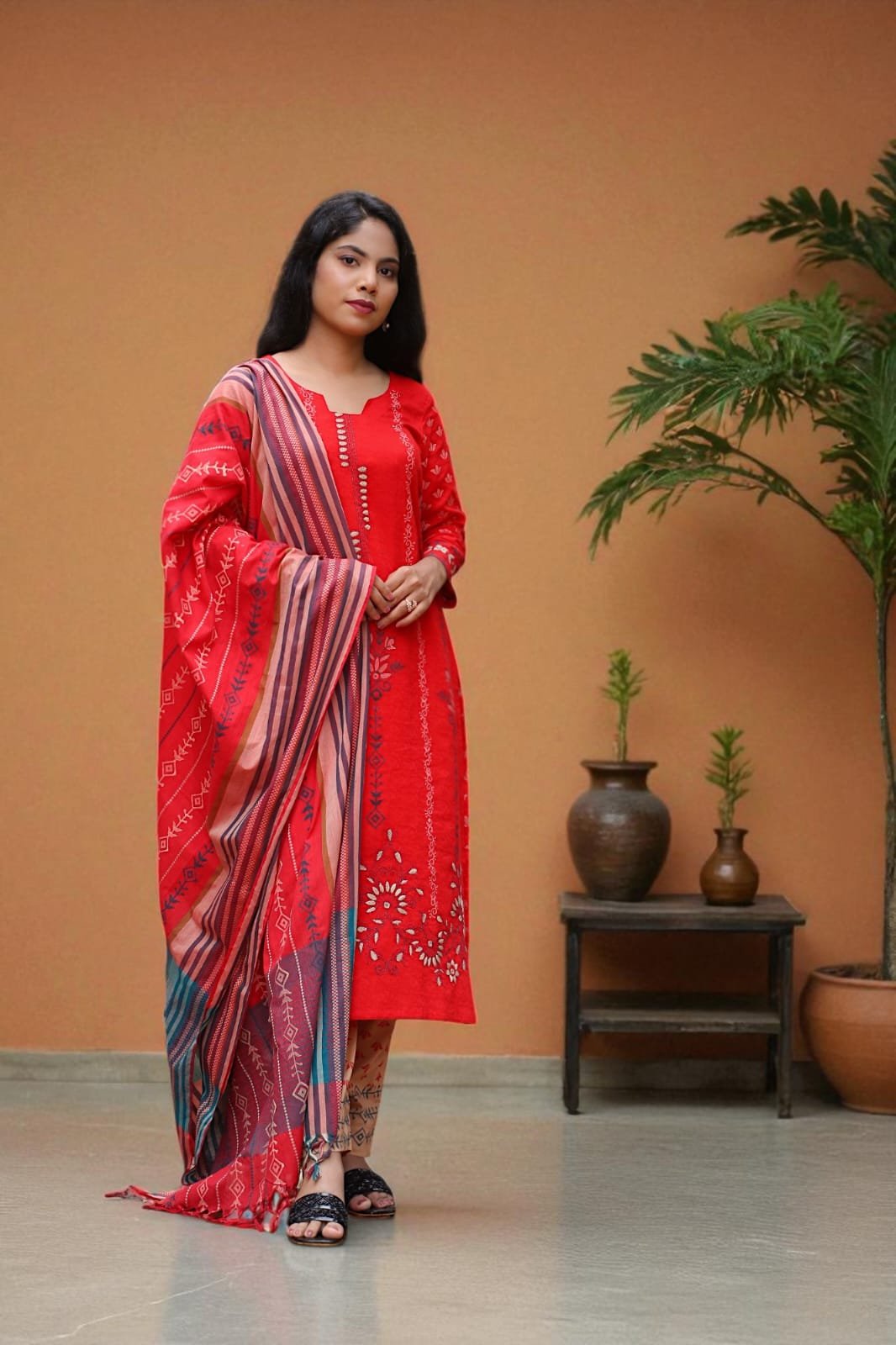 Scarlet Whisper Viscose Cotton & Slab Cotton 1