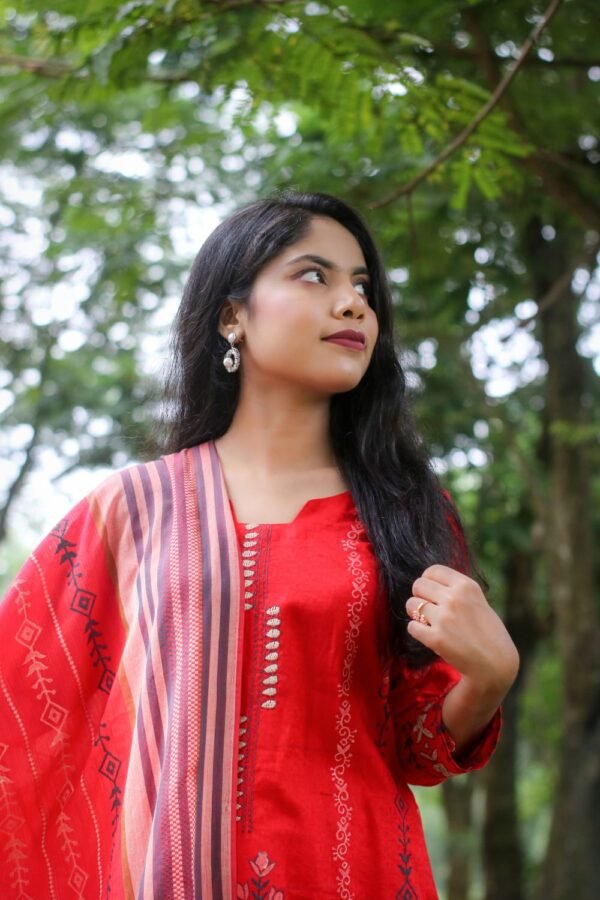 Scarlet Whisper Viscose Cotton & Slab Cotton 1